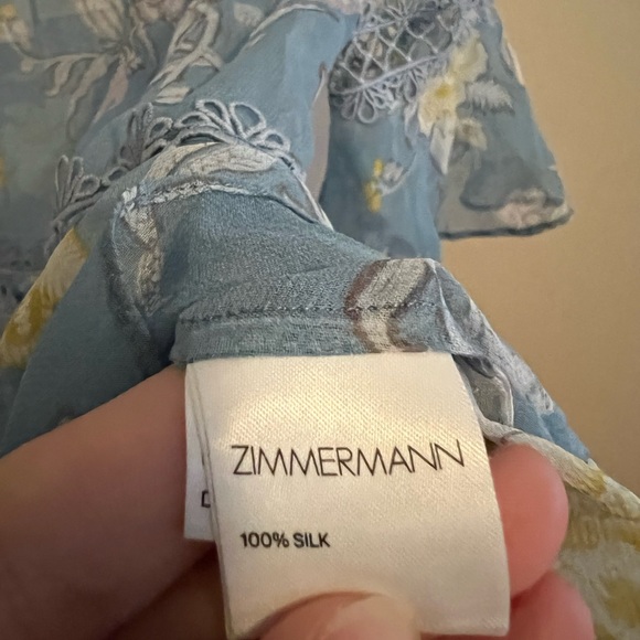 Zimmermann blue silk adorn floating blouse NWT - Picture 8 of 8